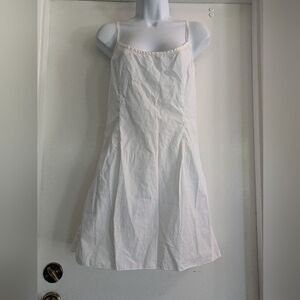 Dolce & Gabbana White Cotton A Line Mini Dress With Low Back V Size 40